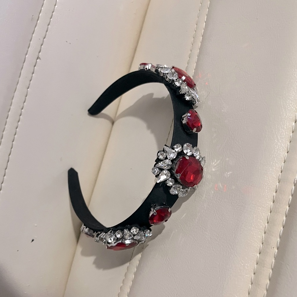 red gem stone headband hair accessory